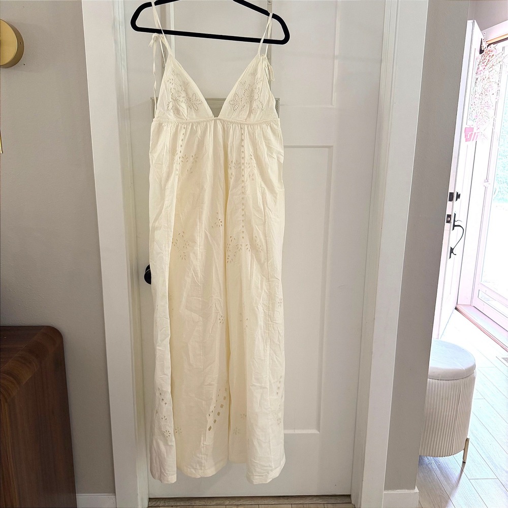 Free People Sorrento Stroll White Eyelet Cotton Maxi Dress S NWT* Boho Bridal